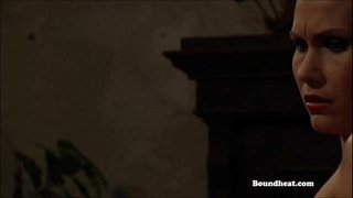 Topless kinyumba kuchukua zamu kuchapwa viboko na mtumwa mafunzo